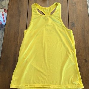 Zyia Yellow Mesh Racer Tank